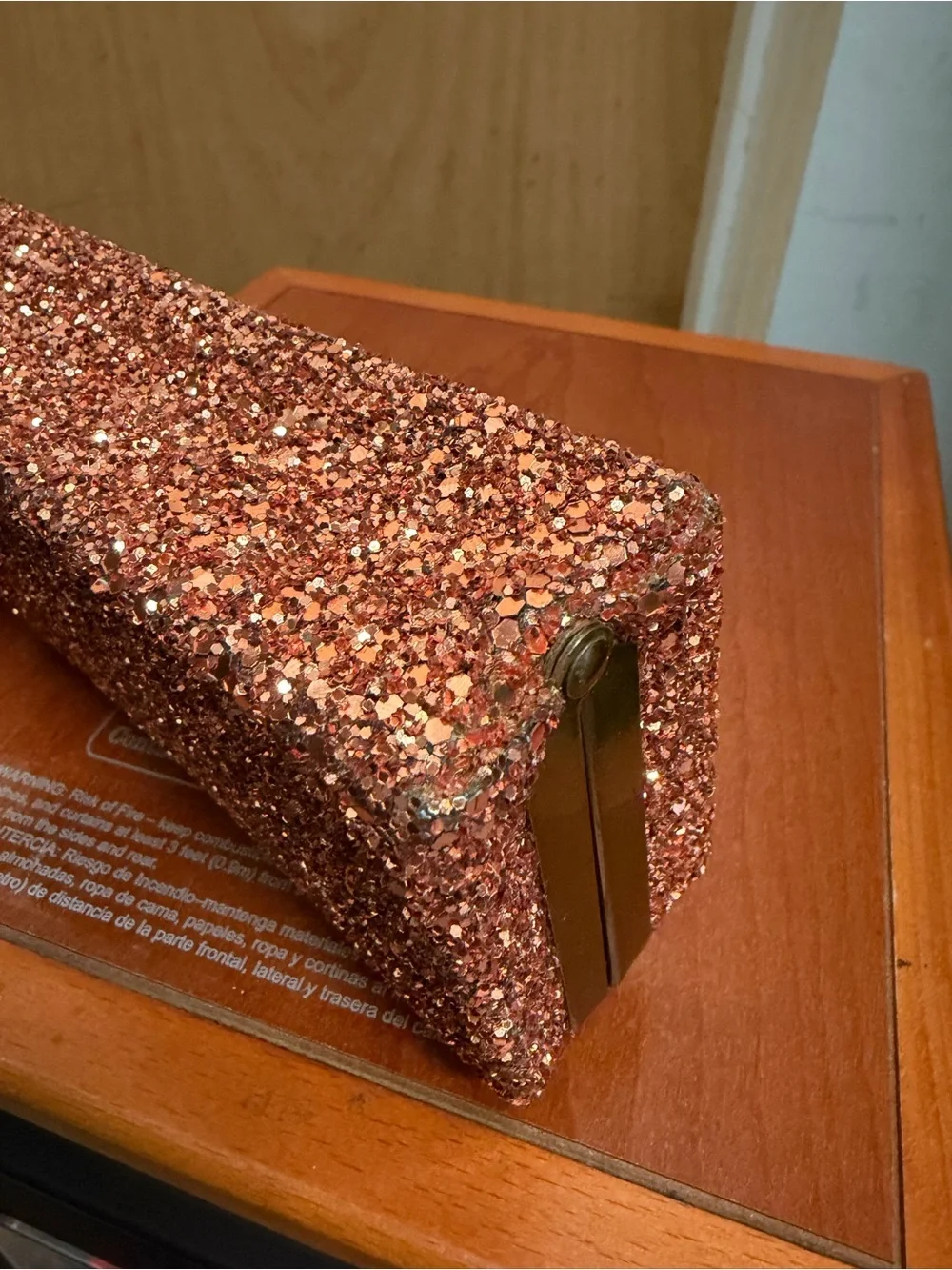 J.Crew Rose Gold Glitter Evening Clutch - Wedding Guest Glam